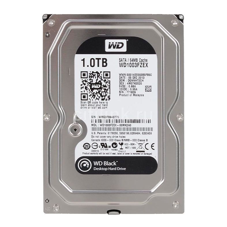 HD WD Black 1TB 3.5" Sata III 6GB/s, WD1003FZEX