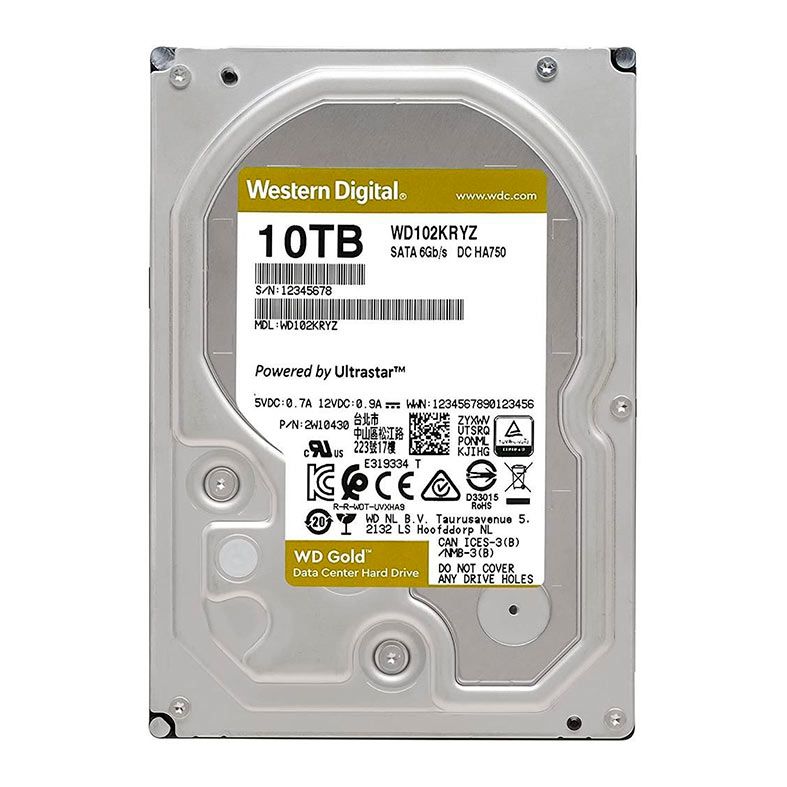 HD Western Digital Gold, 10TB, 3.5, 7200RPM, Sata III 6GB/s, Cache 256MB, WD102KRYZ