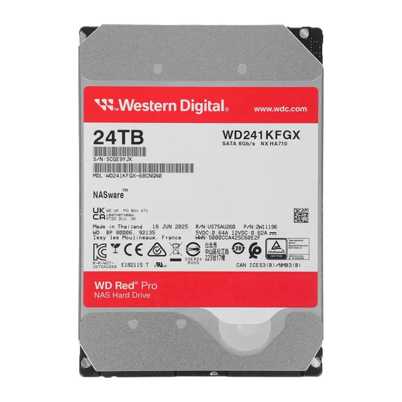 HD Western Digital RED PRO, 24TB, 3.5, 7200RPM, Sata III 6GB/s, Cache 512MB, WD241KFGX
