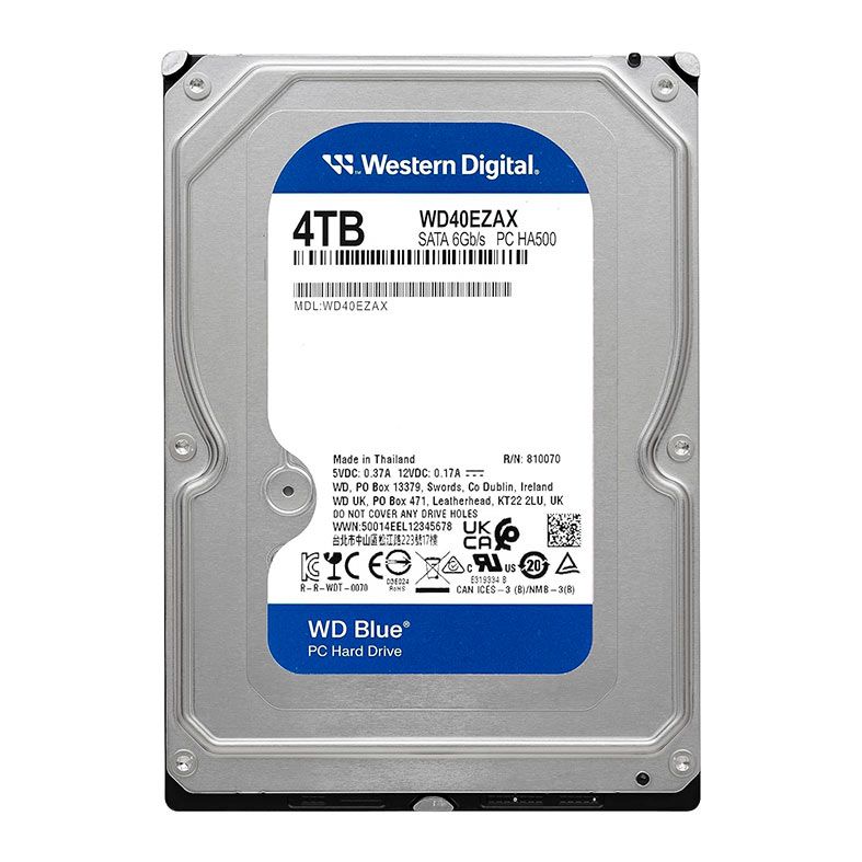 HD WD Blue, 4TB, 3.5, 5400RPM, Sata III 6GB/s, Cache 256MB, WD40EZAX