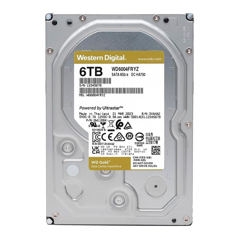 HD WD Gold Enterprise, 6TB, 3.5, 7200RPM, Sata III 6GB/s, Cache 256MB, WD6004FRYZ