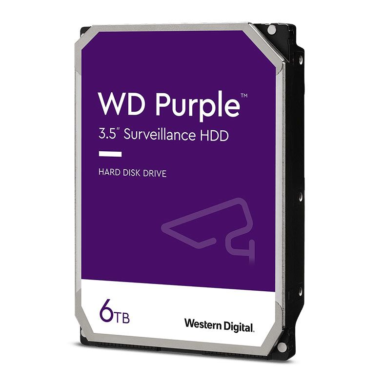 HD WD Purple, 6TB, 3.5, 5640 RPM, Sata III 6GB/s, Cache 128MB, WD62PURZ