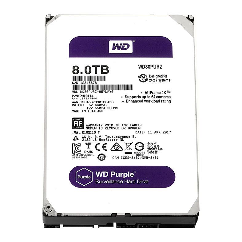 HD WD Purple 8TB 3.5" Sata III 6GB/s, WD80PUZX