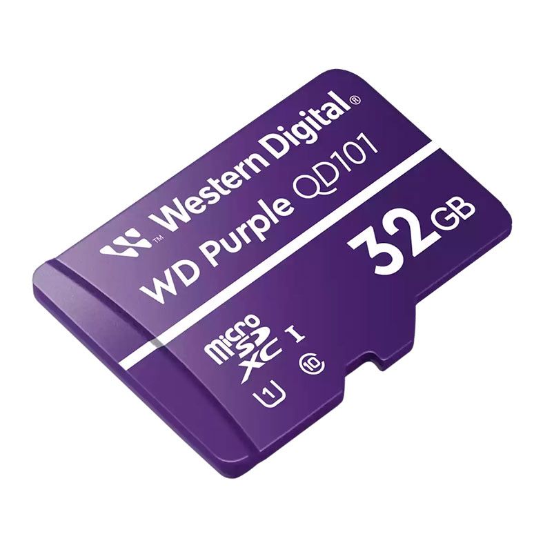 Cartao de Memoria WD Purple, 32GB, MicroSDXC, UHS-I, WDD032G1P0C-85AEL0