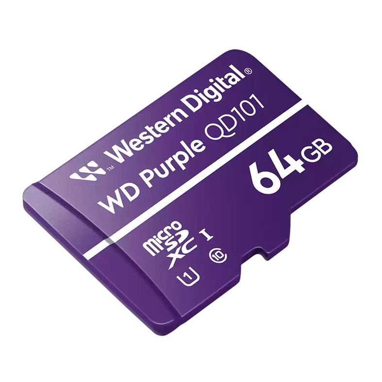 Cartao de Memoria WD Purple, 64GB, MicroSDXC, UHS-I, WDD064G1P0C-85AEL0