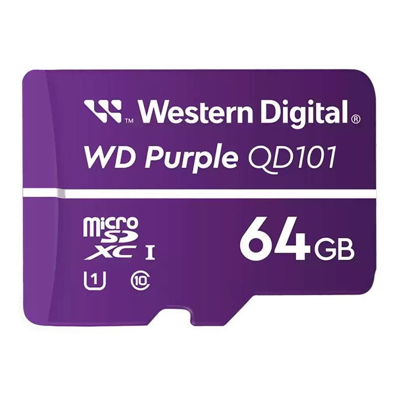 Cartao de Memoria WD Purple, 64GB, Micro SDXC, WDD064G1P0C