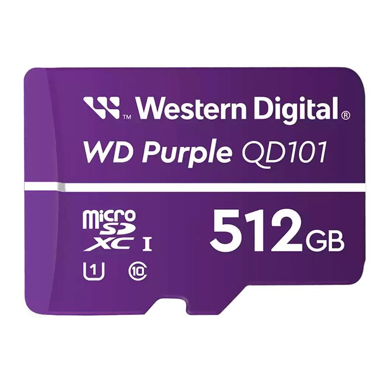 Cartao de Memoria WD Purple, 512GB, MicroSDXC, UHS-I, WDD512G1P0C-85AEL0