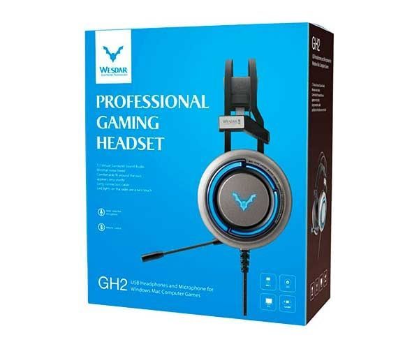 Fone Headset WesDar GH2 7.1 Preto/Prata, WDGH2XXWLB