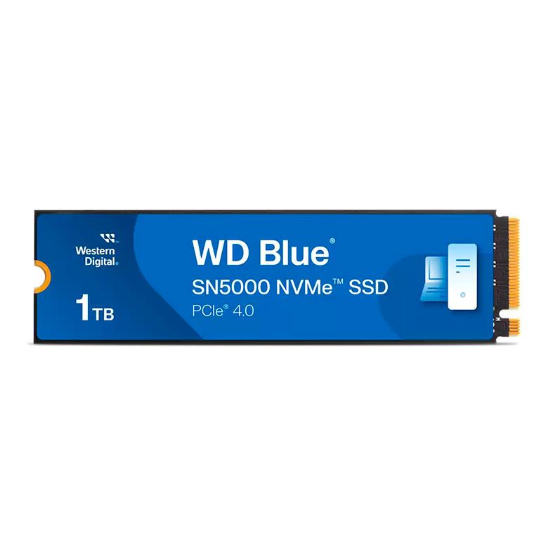 SSD WD Blue SN5000, 1TB, M.2 2280, PCIe NVMe, Leitura 5150MB/s, Gravacao 4900MB/s, WDS100T4B0E