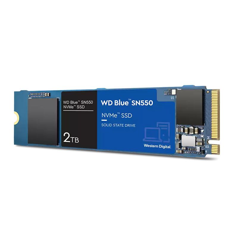 SSD WD Blue SN550, 2TB, M.2 2280, PCIe NVMe, Leitura 2600 MB/s, Gravacao 1800 MB/s, WDS200T2B0C