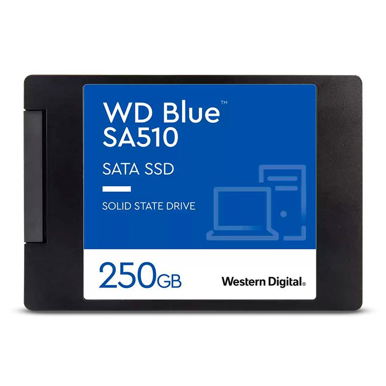 SSD WD Blue SA510, 250GB, 2.5, Sata III 6GB/s, Leitura 555 MB/s, Gravacao 440 MB/s, WDS250G3B0A