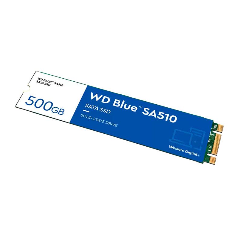 SSD WD Blue SA510, 500GB, M.2 2280, Sata III, Leitura 560 MB/s, Gravacao 510 MB/s, WDS500G3B0B