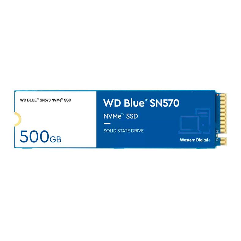 SSD WD Blue SN570, 500GB, M.2 2280, PCIe NVMe, Leitura 3500 MB/s, Gravacao 2300 MB/s, WDS500G3B0C