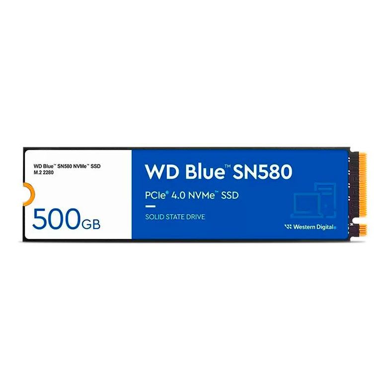 SSD WD Blue SN580, 500GB, M.2 2280, PCie NVMe, Leitura 4000MB/s