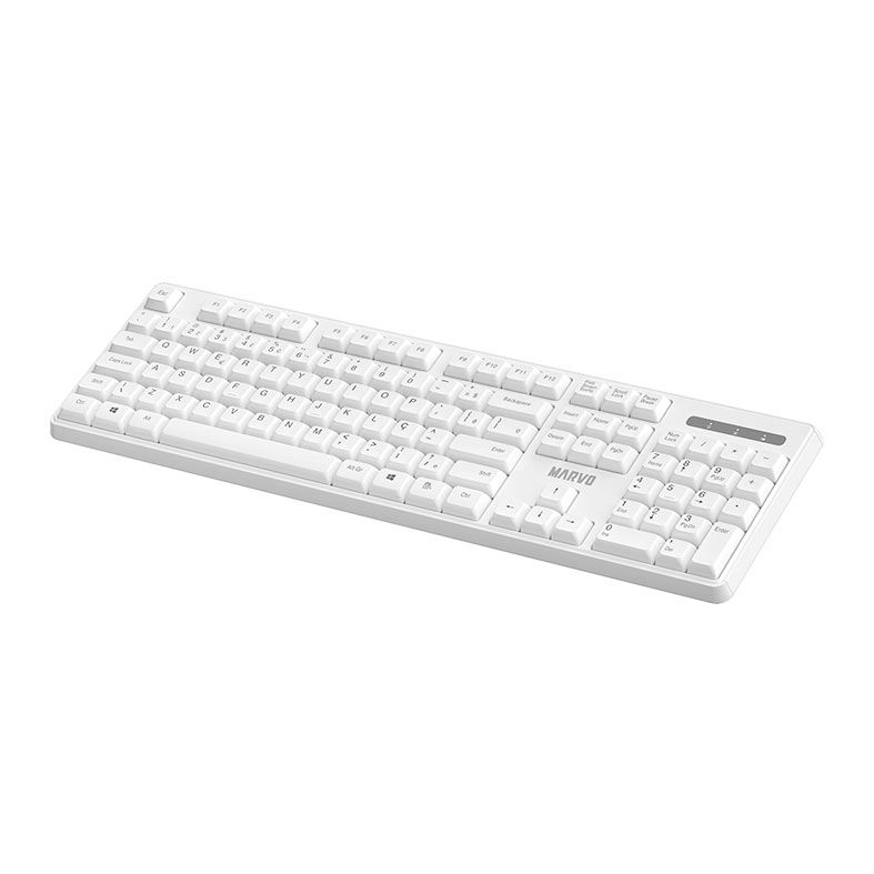 Kit Teclado e Mouse Marvo WS005, ABNT2, 1600PI, Wireless, Branco, WS005-WH-PT