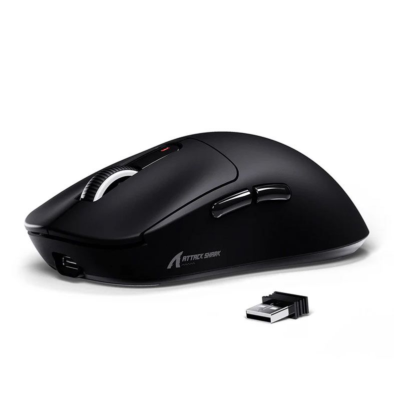Mouse Gamer Attack Shark X3 PAW3395, 26000DPI,5 Botoes, Tri-Mode, Preto, X3-BLACK