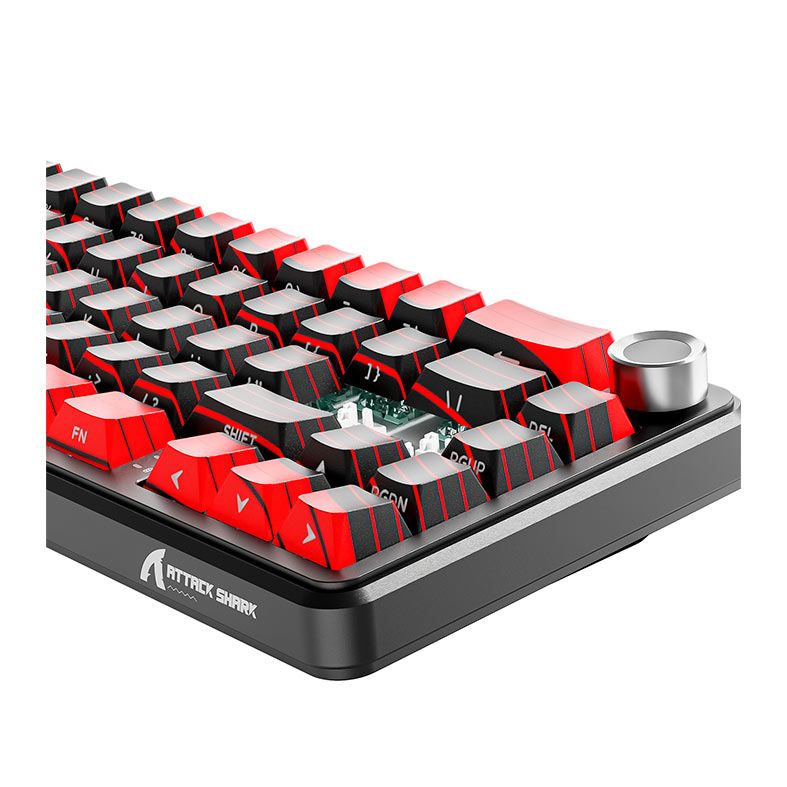 Teclado Mecanico Attack Shark X65Pro HE, RGB, 8K, Switch Magnetico Linear, Wireless, Vermelho e Preto, X65-PRO-HE-RED