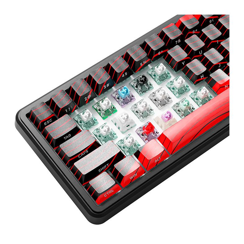 Teclado Mecanico Attack Shark X65Pro HE, RGB, 8K, Switch Magnetico Linear, Wireless, Vermelho e Preto, X65-PRO-HE-RED