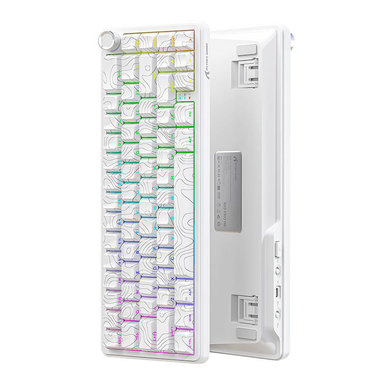 Teclado Mecanico Attack Shark X65Pro HE, RGB, 8K, Switch Magnetico Linear, Wireless, Branco, X65-PRO-HE-WHITE