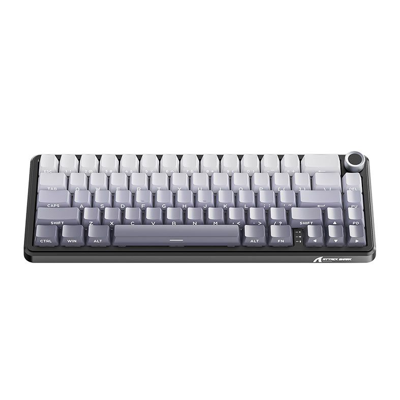 Teclado Mecanico Attack Shark X66, RGB, Switch Strawberry, Tri-Mode, Cinza, X66-GREY