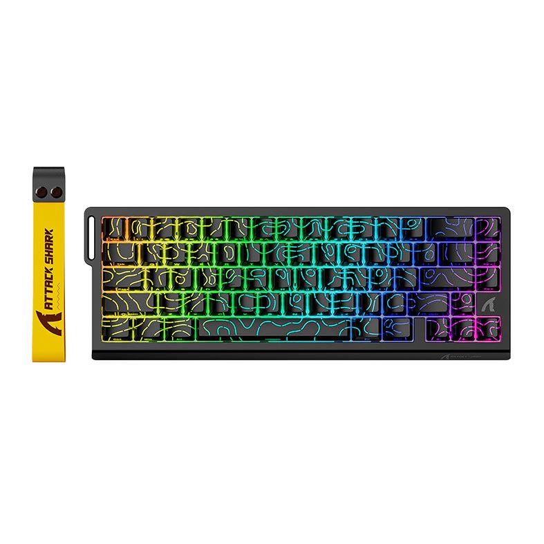 Teclado Magnetico Attack Shark X68PRO HE, RGB, Switch Magnetico Linear, Tri-Mode, Black Contours, X68-HE-PRO-BLACK-CONTOURS