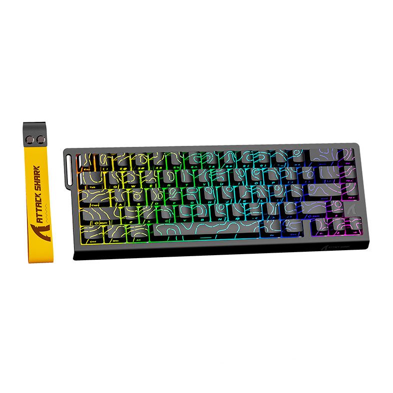 Teclado Magnetico Attack Shark X68PRO HE, RGB, Switch Magnetico Linear, Tri-Mode, Black Contours, X68-HE-PRO-BLACK-CONTOURS