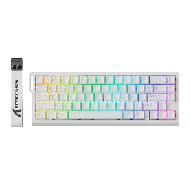 Teclado Magnetico Attack Shark X68PRO HE, RGB, Switch Magnetico Linear, Tri-Mode, White Contours, X68-HE-PRO-WHITE-CONTOURS