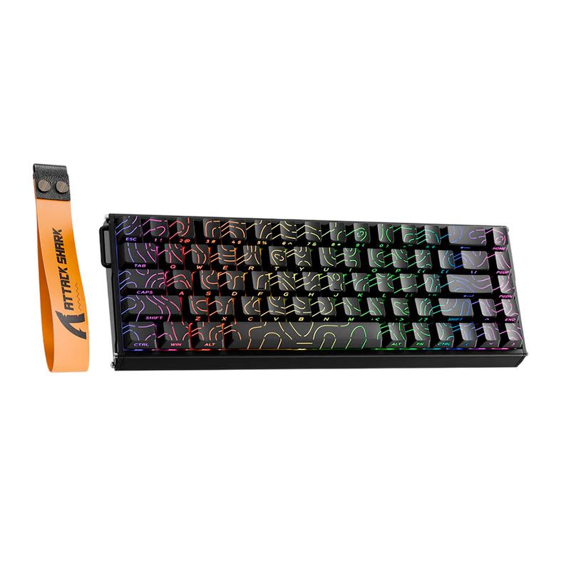 Teclado Magnetico Attack Shark X68MAX HE, RGB, Switch Magnetico Linear, Black Contours, X68-MAX-BK-CONTOURS