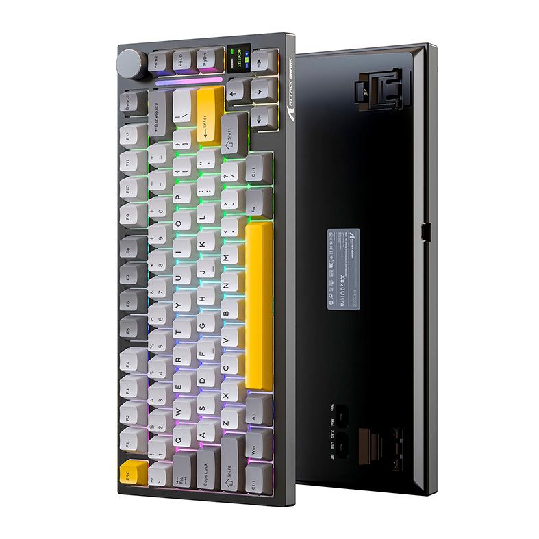 Teclado Mecanico Attack Shark X820 Ultra, RGB, Switch Flying Fish, Tri-Mode, Star Black, X820-ULTRA-STAR-BLACK