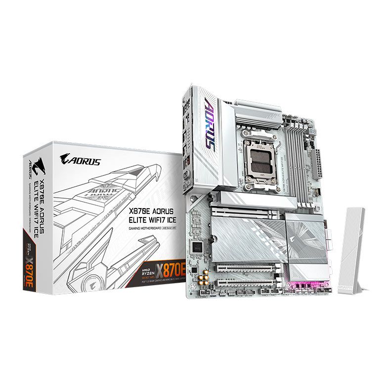 Placa Mae Gigabyte X870E Aorus Elite Wifi7 Ice, DDR5, Socket AMD AM5, ATX, Chipset AMD X870, X870E-A-ELITE-WF7-ICE