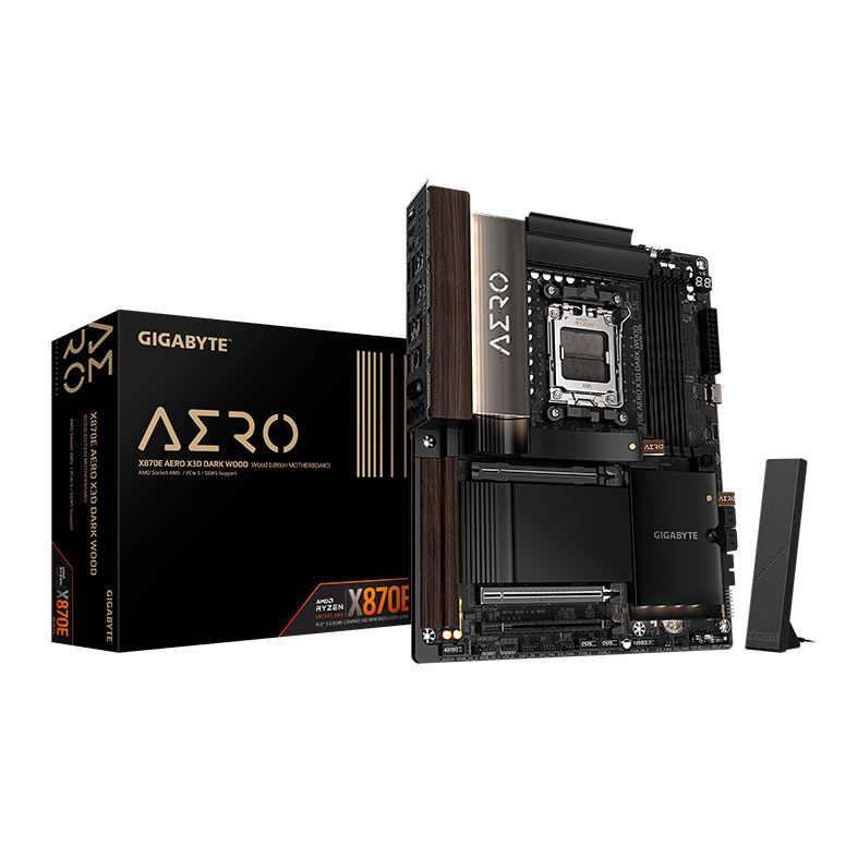 Placa Mae Gigabyte X870E Aero X3D Dark Wood, DDR5, Socket AMD AM5, ATX, Chipset AMD X870E, X870E-AERO-X-DK-WOOD