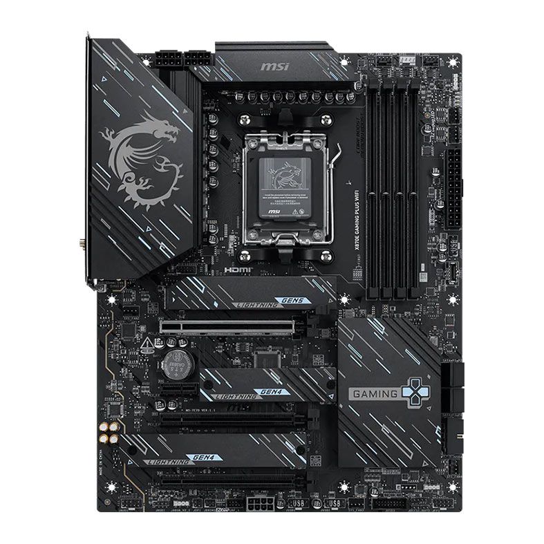 Placa Mae Msi X870E Gaming Plus Wifi, DDR5, Socket AMD AM5, ATX, Chipset AMD X870E, X870E-GAMING-PLUS-WIFI