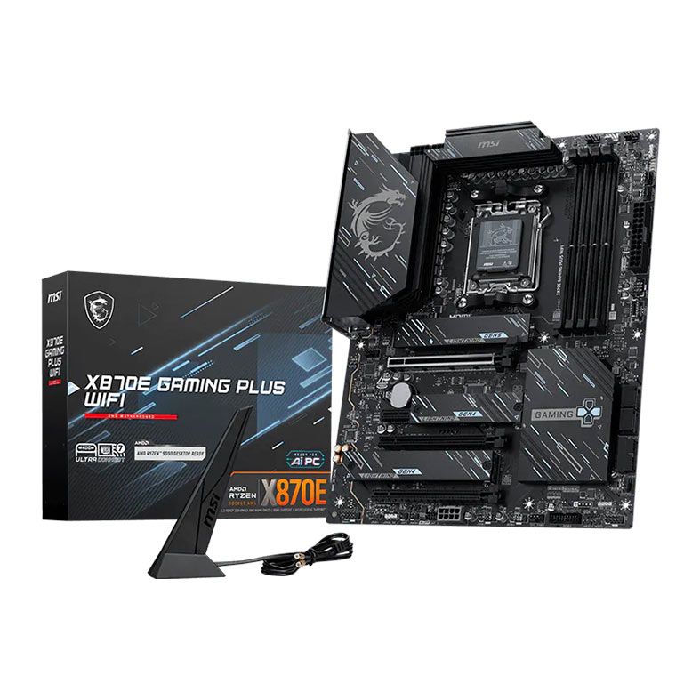 Placa Mae Msi X870E Gaming Plus Wifi, DDR5, Socket AMD AM5, ATX, Chipset AMD X870E, X870E-GAMING-PLUS-WIFI