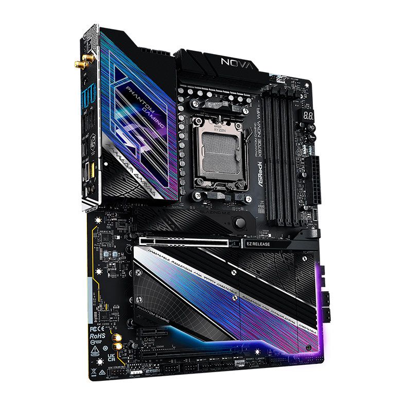 Placa Mae AsRock X870E Nova WiFi Phantom Gaming, DDR5, Socket AM5, ATX, Chipset AMD X870E, X870E-NOVA-WIFI