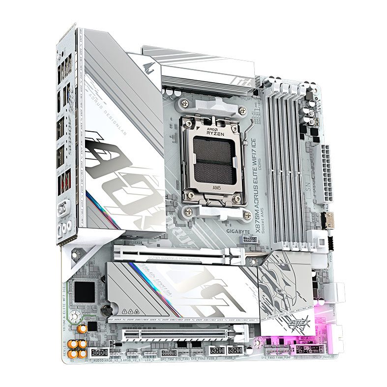 Placa Mae Gigabyte X870M Aorus Elite Wifi7 ICE, DDR5, Socket AMD AM5, M-ATX, Chipset AMD X870, X870M-A-ELITE-WF7-ICE
