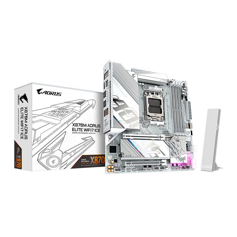 Placa Mae Gigabyte X870M Aorus Elite Wifi7 ICE, DDR5, Socket AMD AM5, M-ATX, Chipset AMD X870, X870M-A-ELITE-WF7-ICE