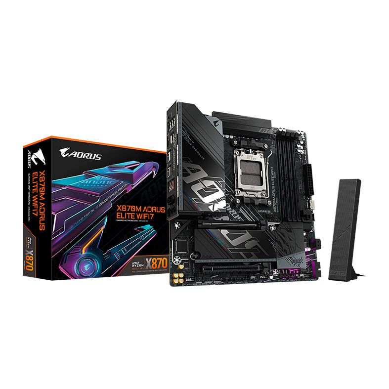 Placa Mae Gigabyte X870M Aorus Elite Wifi7, DDR5, Socket AMD AM5, M-ATX, Chipset AMD X870, X870M-A-ELITE-WF7