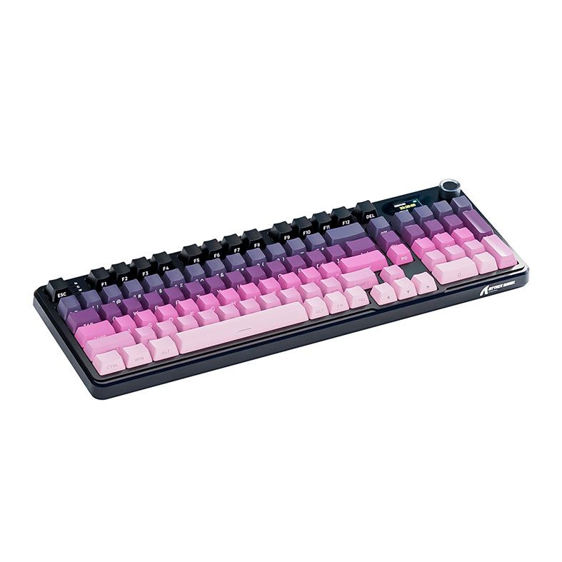 Teclado Mecanico Attack Shark X98PRO, RGB, Switch Blueberry, Tri-Mode, Rosa, X98-PRO-PINK
