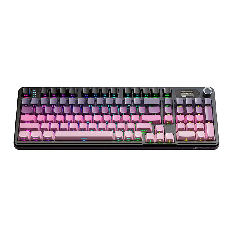 Teclado Mecanico Attack Shark X98PRO, RGB, Switch Blueberry, Tri-Mode, Rosa, X98-PRO-PINK