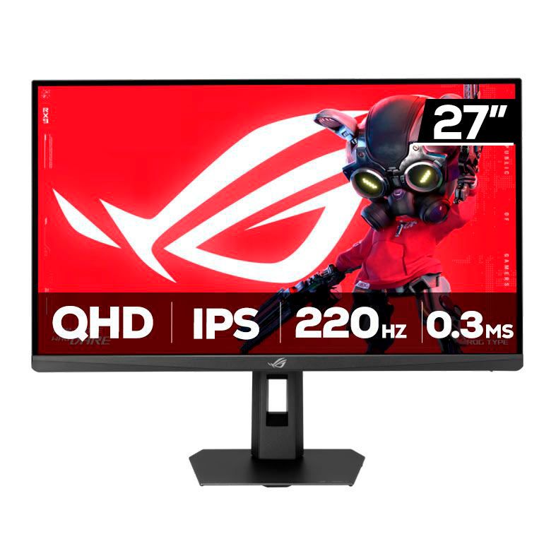 Monitor Gamer Asus ROG Strix, 27 Pol, Fast IPS, QHD, 0.3ms, 220Hz, Adaptive-Sync, HDMI/DP, XG27ACSR