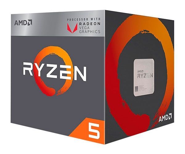 Processador AMD Ryzen 5 2400G Quad-Core 3.6GHz (3.9GHz Turbo) 6MB Cache AM4, YD2400C5FBBOX