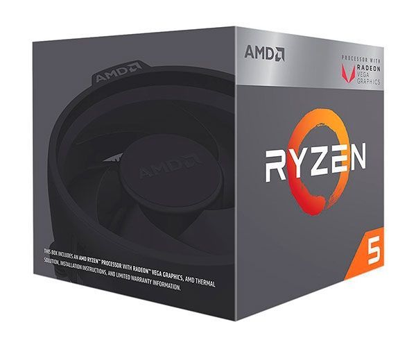 Processador AMD Ryzen 5 2400G Quad-Core 3.6GHz (3.9GHz Turbo) 6MB Cache AM4, YD2400C5FBBOX