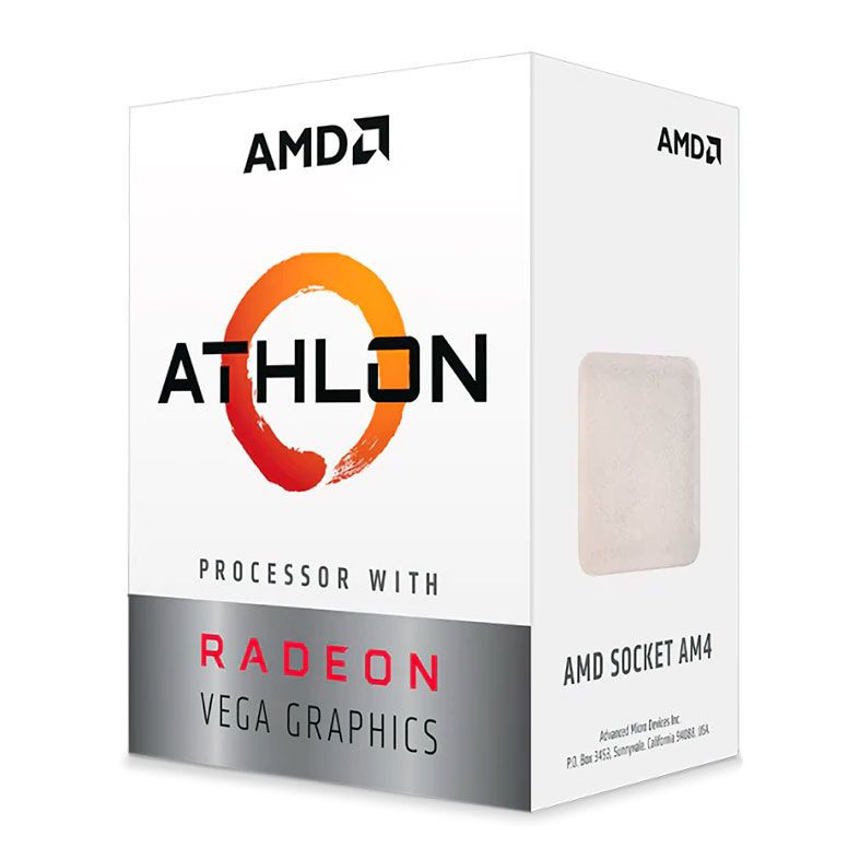 Processador AMD Athlon 3000G, 2-Core, 4-Threads, 3.5GHz, Cache 5MB, AM4, YD3000C6FHBOX