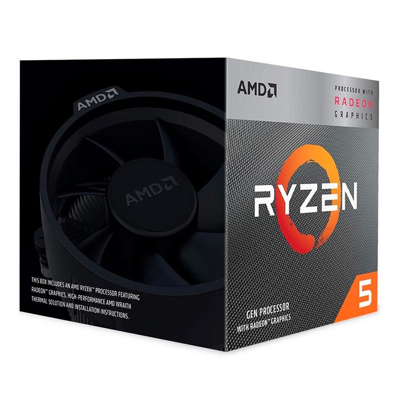 Processador AMD Ryzen 5 3400G, 4-Core, 8-Threads, 3.7GHz (4.2GHz Turbo), Cache 6MB, AM4, YD3400C5FHBOX