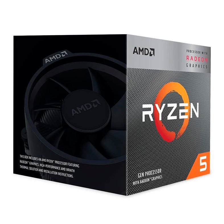 Processador AMD Ryzen 5 3400G, 4-Core, 8-Threads, 3.7GHz (4.2GHz Turbo), Cache 6MB, AM4, YD3400C5FHSBX