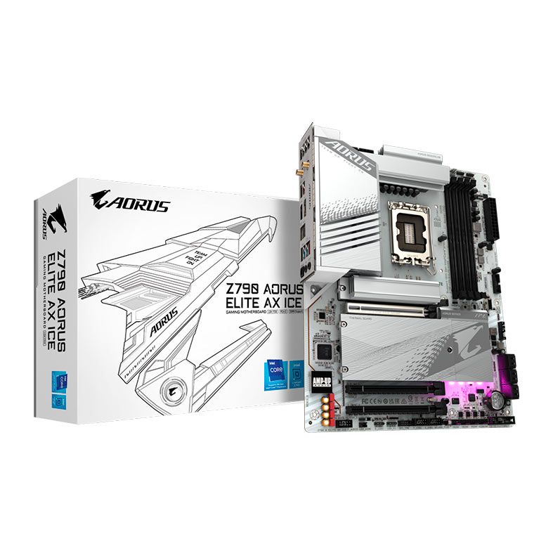 Placa Mae Gigabyte Z790 Aorus Elite AX Ice, WiFi, DDR5, LGA 1700, ATX, Chipset Intel Z790, Z790-A-ELITE-AX-ICE