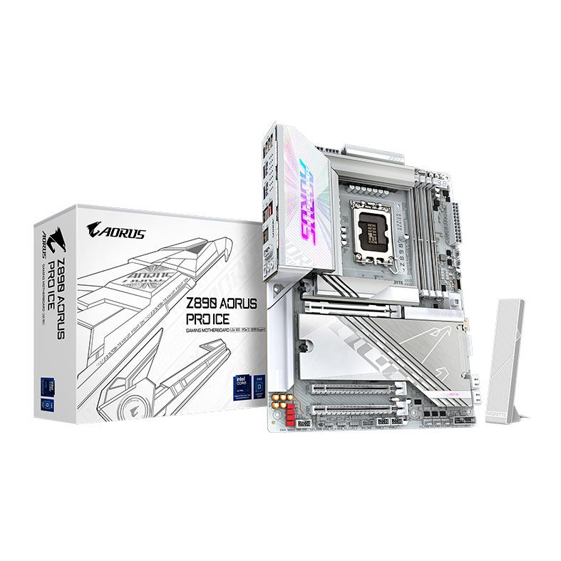 Placa Mae Gigabyte Z890 Aorus Pro Ice, DDR5, LGA1851, ATX, Chipset Intel Z890, Z890-AORUS-PRO-ICE