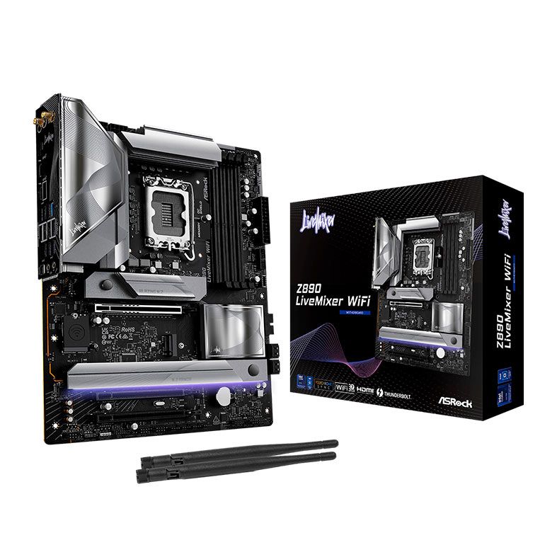 Placa Mae AsRock Z890 LiveMixer WiFi, DDR5, LGA1851, ATX, Chipset Intel Z890, Z890-LIVEMIXER-WIFI