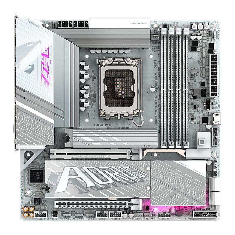 Placa Mae Gigabyte Z890M Aorus Elite WIFI7 ICE, DDR5, LGA 1851, M-ATX, Chipset Intel Z890, Z890M-AORUS-ELITE-WIFI7-ICE