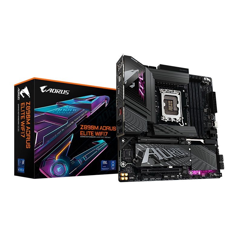 Placa Mae Gigabyte Z890M Aorus Elite WIFI7, DDR5, LGA 1851, M-ATX, Chipset Intel Z890, Z890M-AORUS-ELITE-WIFI7